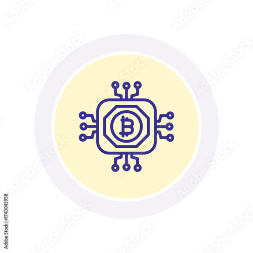 Bitcoin processing color circle icon , vector, pixel perfect, illustrator file 
