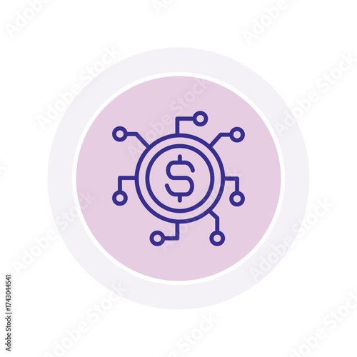Digital Currency color circle icon , vector, pixel perfect, illustrator file 
