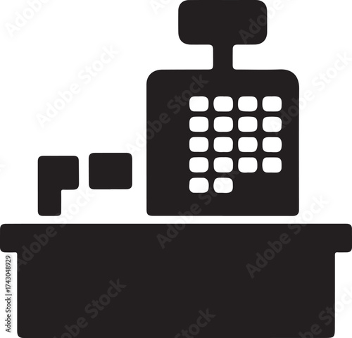 Black Friday Cash Register Silhouette Vector