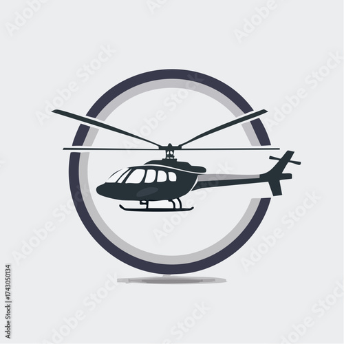 Modern Firefly Vector logo of drone with four propellers and delivery box, modern aviation tech, flat desig