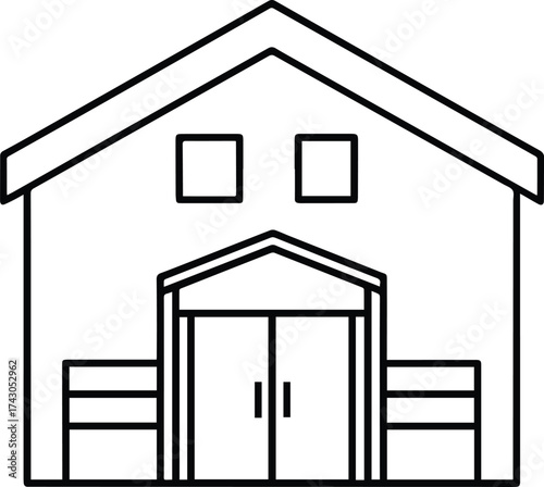 warehouse outline vector for logistics and design