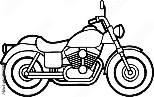 police motorcycle outline vector for transport and enforcement design