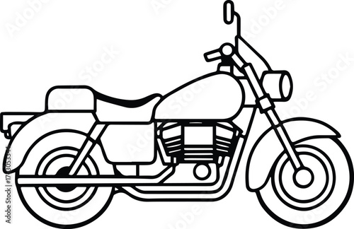 police motorcycle outline vector for transport and enforcement design