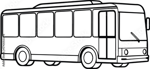 public transit bus outline vector for transport and urban design