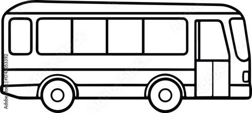 public transit bus outline vector for transport and urban design