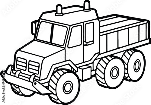snowplow vehicle outline vector for winter and utility design