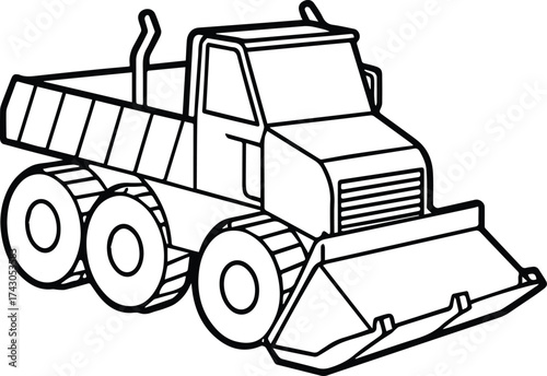 snowplow vehicle outline vector for winter and utility design