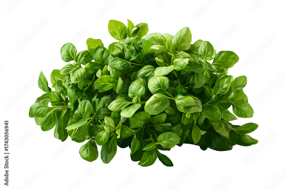 Obraz premium A pile of watercress, isolated on a transparent background