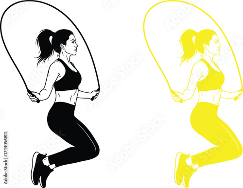 Woman jumping rope workout fitness cardio exercise training