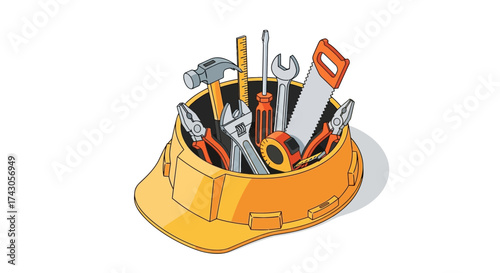 Essential yellow safety hard hat, a critical piece of protective equipment for construction workers and industrial professionals, ensuring head protection on job sites