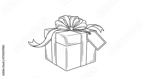A beautifully wrapped gift box adorned with a decorative ribbon and bow ready to be opened on a special occasion.