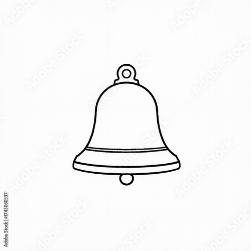 Elegant bell illustration on white background, minimalistic design