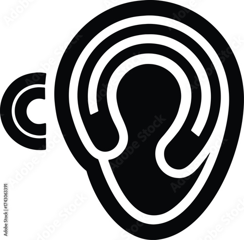 Hearing Loop Vector Icon.