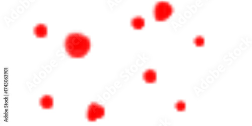 Red ink splatters isolated on transparent background