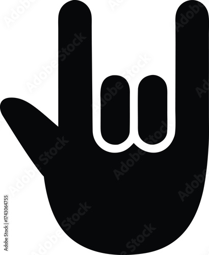 ASL Hand Symbol Vector Icon.