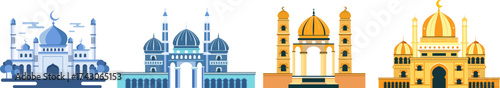 Buildings in Muharram collection vector bundle set.