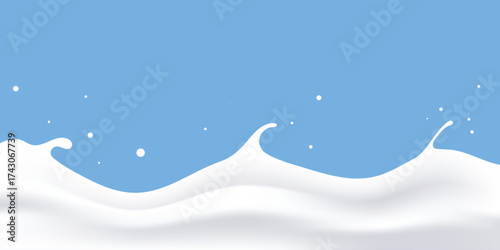 Pure milk waves are elements of product design, advertising, and promotion. Yogurt water, milk ice cream