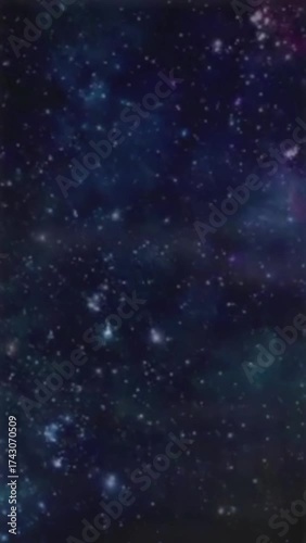 Seamless Looping Animation of Deep Space Nebula and Stars, vertical footage animated 