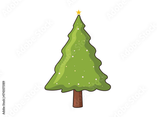 Christmas fir tree, decorated a green Christmas tree