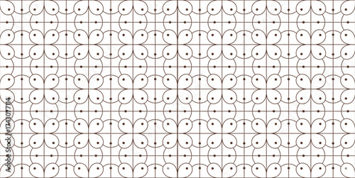 Seamless interwoven triangular geometric pattern, brown outlines on white background, minimal abstract vector, 16:9 format.