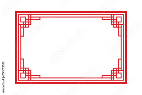 Minimal Red Border Layout with Modern Corners