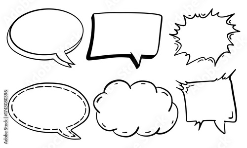 set of comic speech bubbles vector illustration