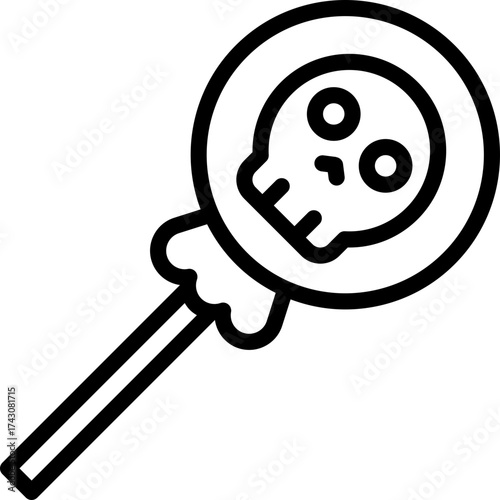 lollipop icon illustration design with outline