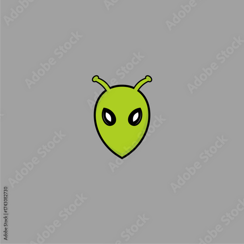 Head of Alien color green vector