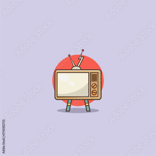 Vintage Television Vector Illustration