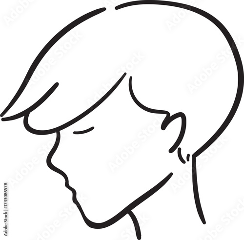Side profile of a man in silhouette
