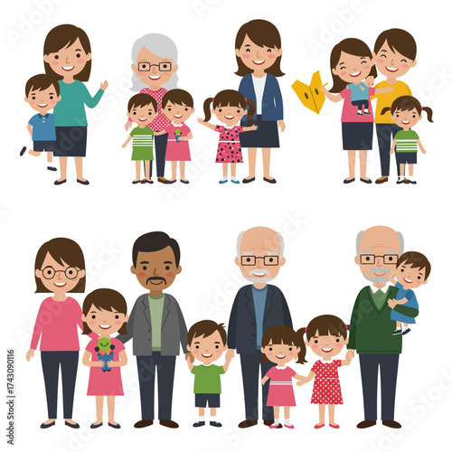Happy Families, Parents, Grandparents, and Kids Collection