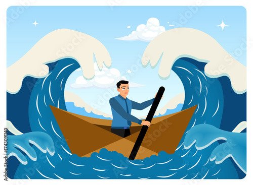 An entrepreneur is determined to escape from a business crisis.