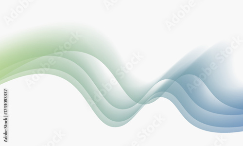Blue and green abstract transparent wave,design element. vector eps10