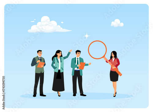 Businesswomen evaluate employees or candidates to fill the right job.