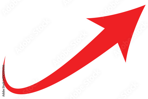 Forward icon vector, share arrow icons, reply, send, next, right arrows, curve arrows icons. A vibrant red arrow with a curved trajectory points to the right, evoking a sense of forward momentum.