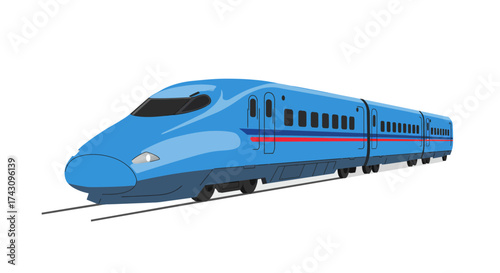 Sleek Blue Bullet Train High-Speed Transportation Illustration for Modern Transit