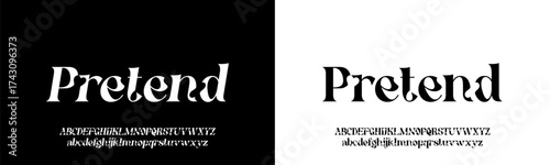 Pretend Modern Bold Font. Sans Serif Font. Regular Italic Uppercase Lowercase Typography urban style alphabet fonts for fashion, sport, technology, digital, movie, logo design, vector illustration.
