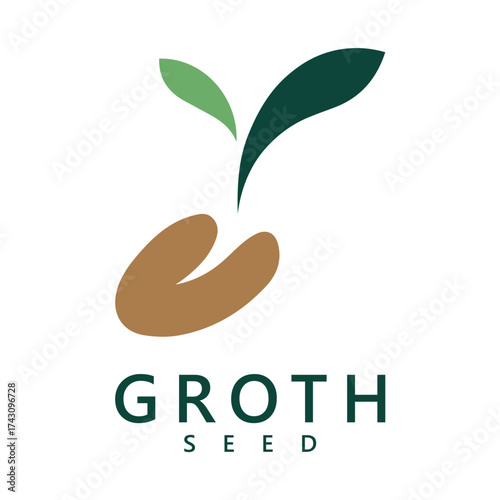 Green seed logo icon vector illustration