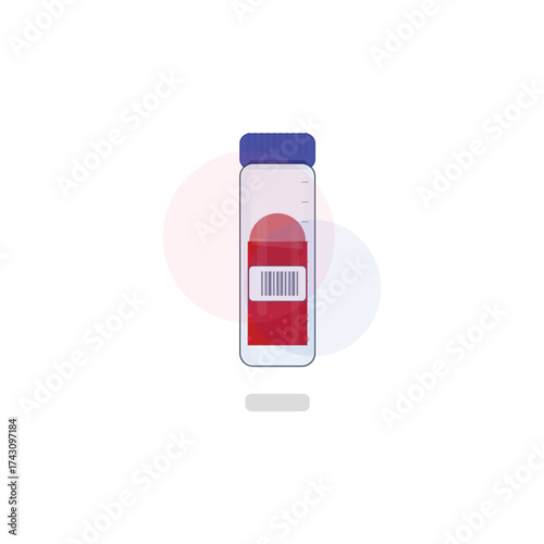 Blood Sample Vial Colorful Unique Vector – Medical Testing and Laboratory Equipment Illustration

