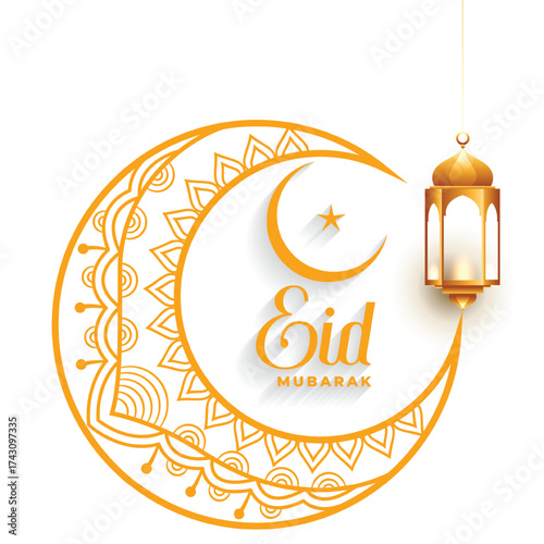 eid mubarak traditional festival wishes card design