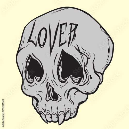 Very scary skull head costume vector design, which is full of meaning and very cool in color for images on t-shirts or posters