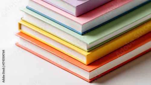 Wallpaper Mural Stack of colorful books with white pages and covers in pastel shades Torontodigital.ca
