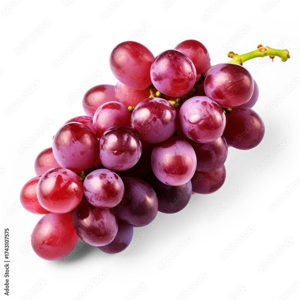Fototapeta premium A cluster of red grapes on a transparent background