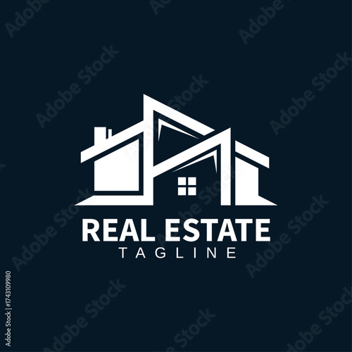 Elegant House Logo, Professional Home Property Branding Icon for Real Estate Agencies
