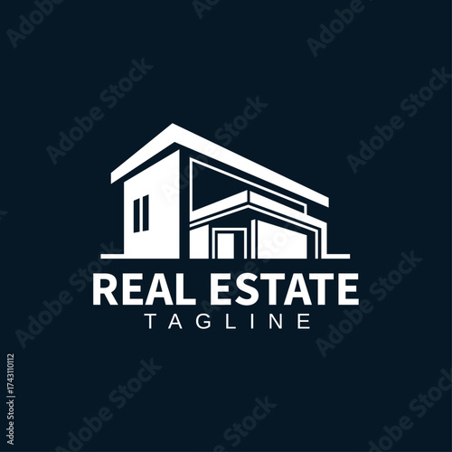 Creative Real Estate Identity Logo, Minimal Home Property Symbol, Stylish House Logo Design