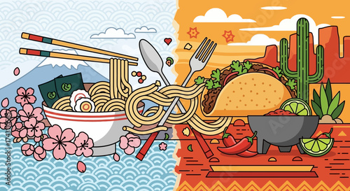 Ramen and Taco Fusion - A Culinary Collision of Japanese and Mexican Flavors.