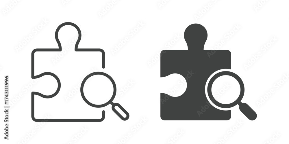 Obraz premium Solution Icon. Line and glyph solid icon