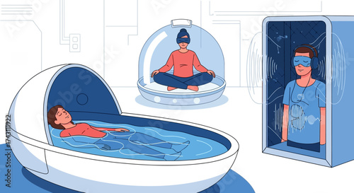 Sensory Deprivation - Floating in Isolation Tanks for Relaxation and Meditation.