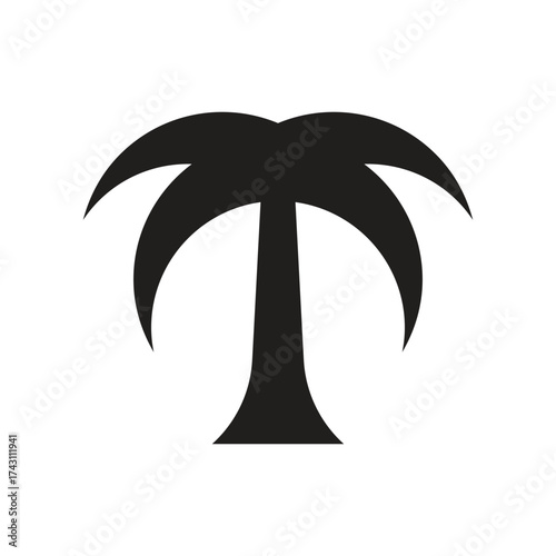 Simple Silhouette of a Tropical Palm Tree Icon