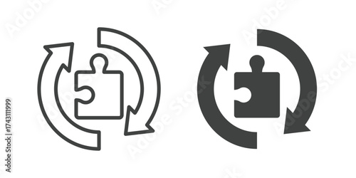Solution Icon. Line and glyph solid icon